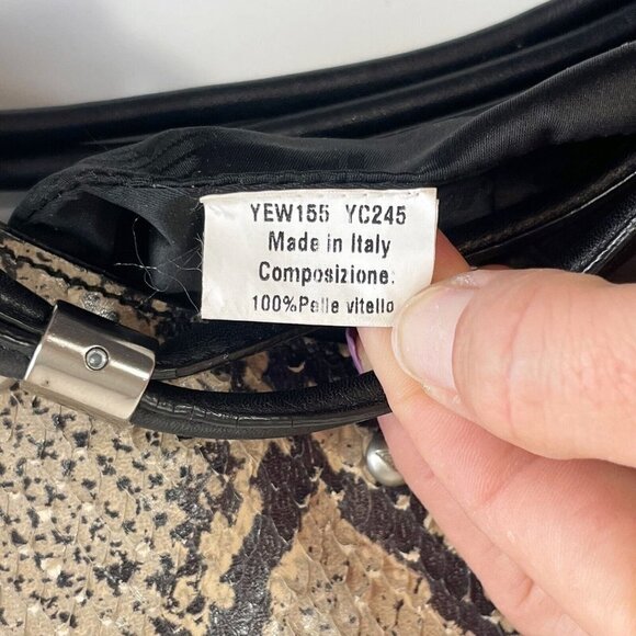 Emporio Armani Womens Calfskin Leather Python Handbag L with Coin Purse Wallet - Picture 5 of 11